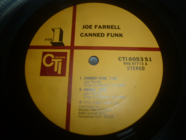 画像: JOE FARRELL/CANNED FUNK