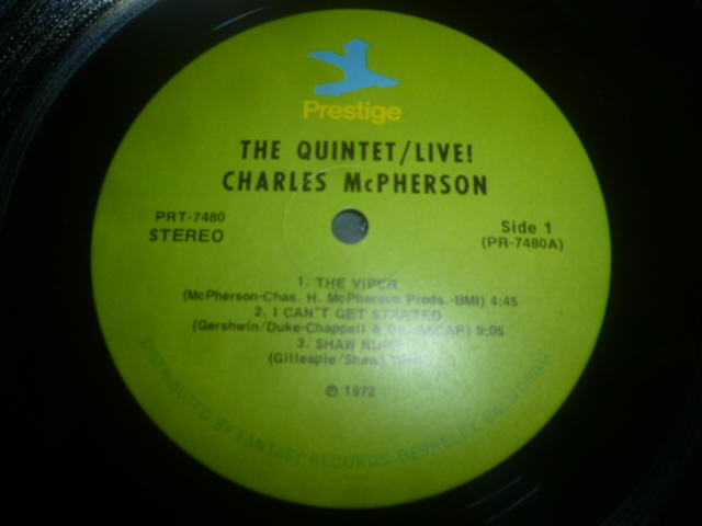 画像: CHARLES McPHERSON/THE QUINTET-LIVE!