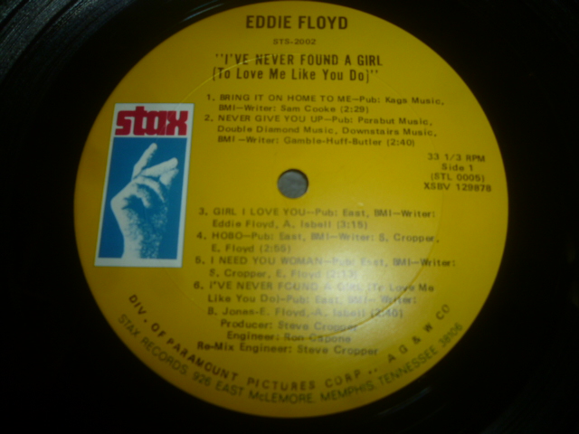 画像: EDDIE FLOYD/I'VE NEVER FOUND A GIRL 