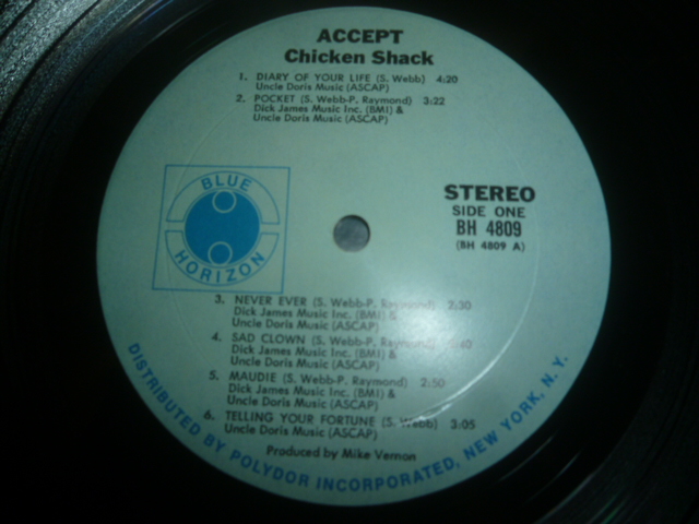 画像: CHICKEN SHACK/ACCEPT