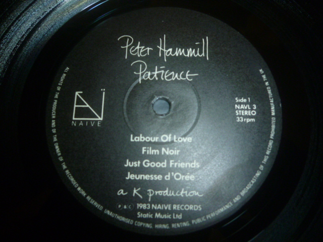 画像: PETER HAMMILL/PATIENCE