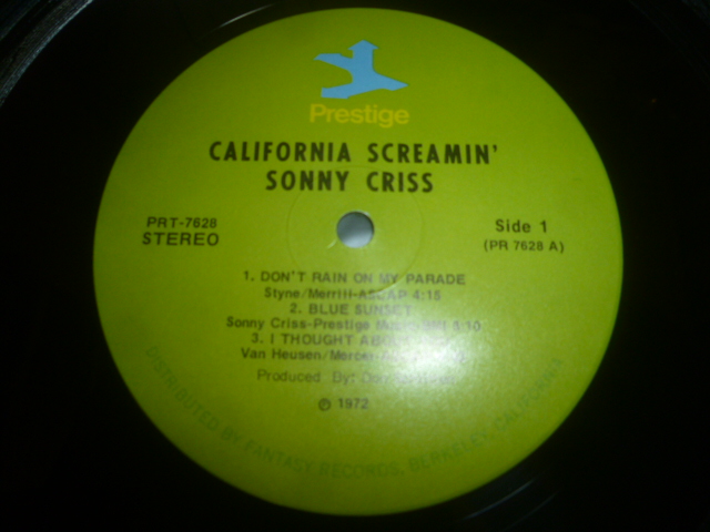 画像: SONNY CRISS/I'LL CATCH THE SUN!