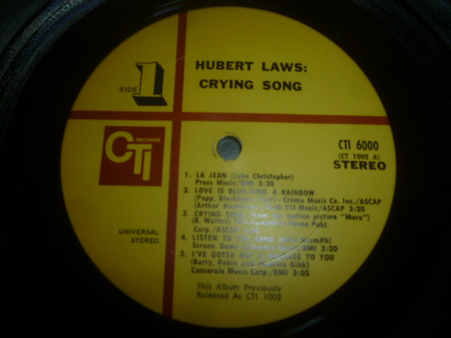 画像: HUBERT LAWS/CRYING SONG