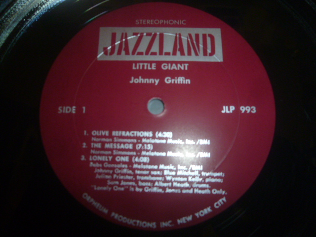 画像: JOHNNY GRIFFIN/LITTLE GIANT