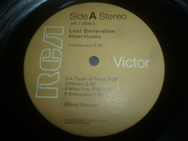 画像: ELLIOTT MURPHY/LOST GENERATION