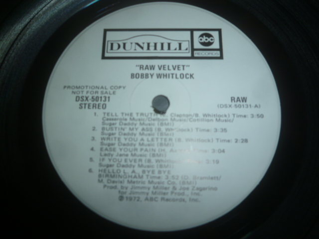 画像: BOBBY WHITLOCK/RAW VELVET