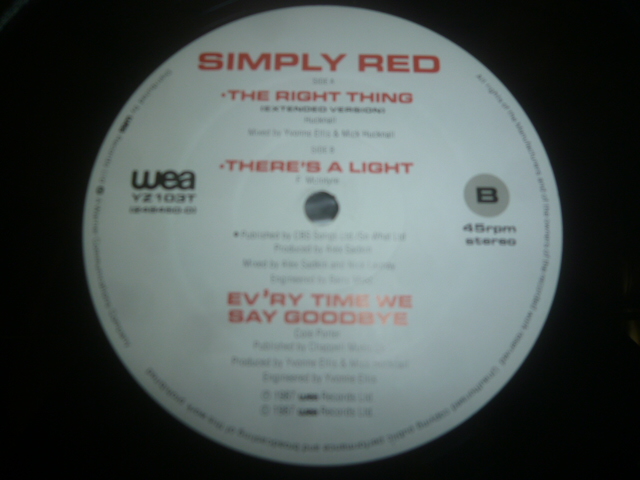 画像: SIMPLY RED/THE RIGHT THING (12")