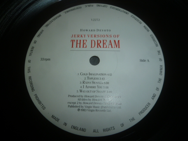 画像: HOWARD DEVOTO/JERKY VERSIONS OF THE DREAM