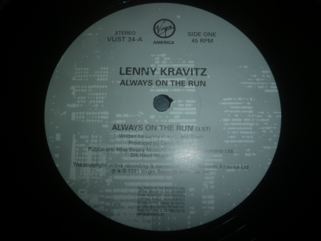 画像: LENNY KRAVITZ/ALWAYS ON THE RUN (12")