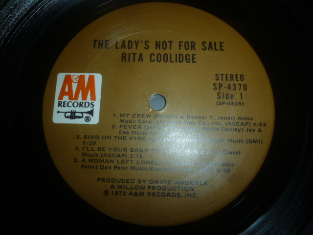 画像: RITA COOLIDGE/THE LADY'S NOT FOR SALE