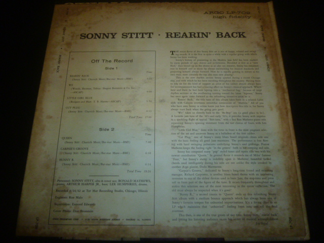 画像: SONNY STITT/REARIN' BACK