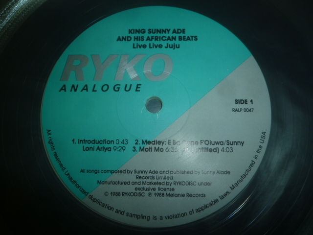 画像: KING SUNNY ADE & HIS AFRICAN BEATS/LIVE LIVE JUJU
