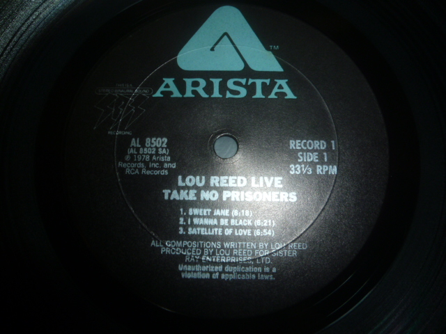 画像: LOU REED/TAKE NO PRISONERS