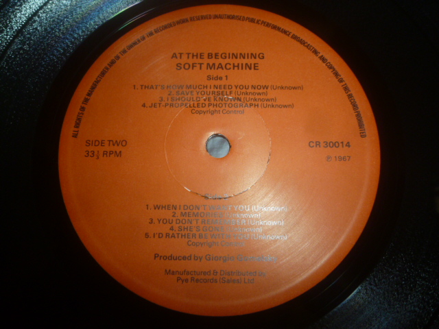 画像: SOFT MACHINE/AT THE BEGINNING