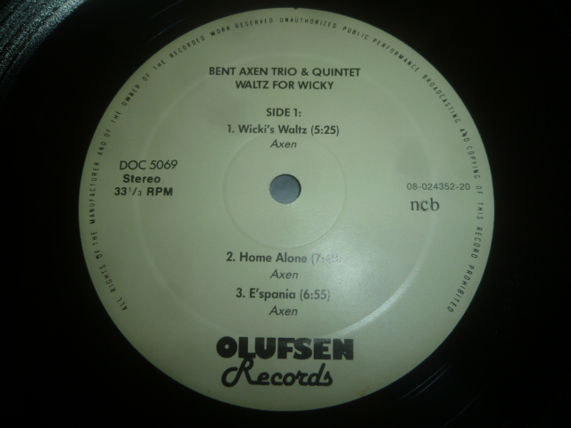 画像: BENT AXEN TRIO & QUINTET/WALTZ FOR WICKY