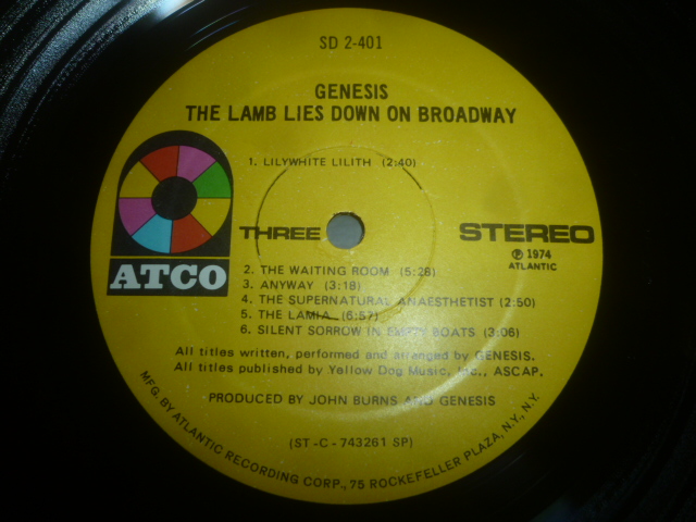 画像: GENESIS/THE LAMB LIES DOWN ON BROADWAY