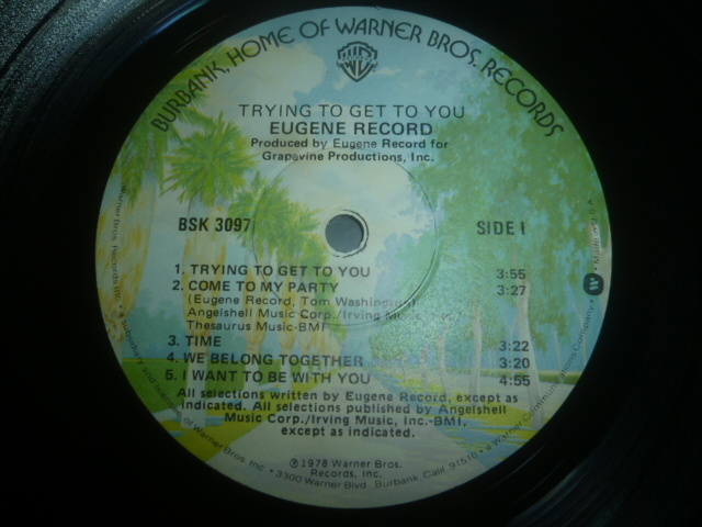 画像: EUGENE RECORD/TRYING TO GET TO YOU