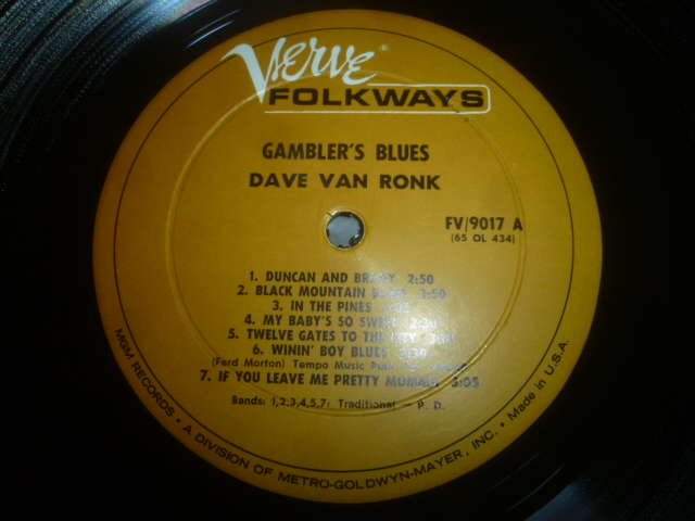画像: DAVE VAN RONK/GAMBLER'S BLUES