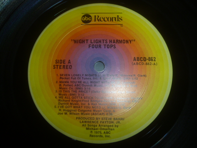 画像: FOUR TOPS/NIGHT LIGHTS HARMONY