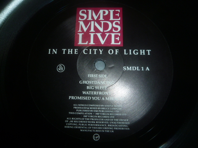画像: SIMPLE MINDS/IN THE CITY OF LIGHT