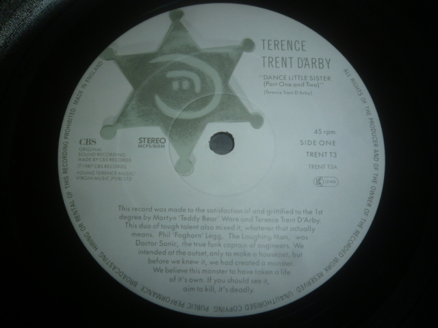 画像: TERENCE TRENT D'ARBY/DANCE LITTLE SISTER (12")
