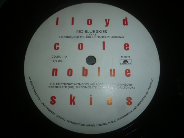画像: LLOYD COLE/NO BLUE SKIES (12")