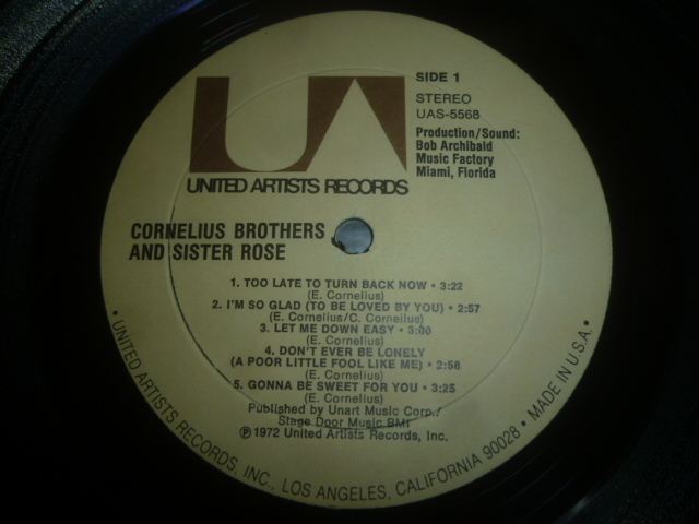 画像: CORNELIUS BROTHERS & SISTER ROSE/SAME