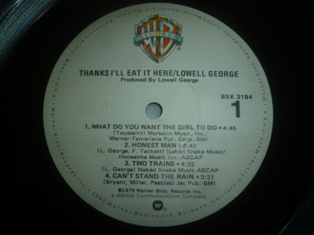 画像: LOWELL GEORGE/THANKS I'LL EAT IT HERE