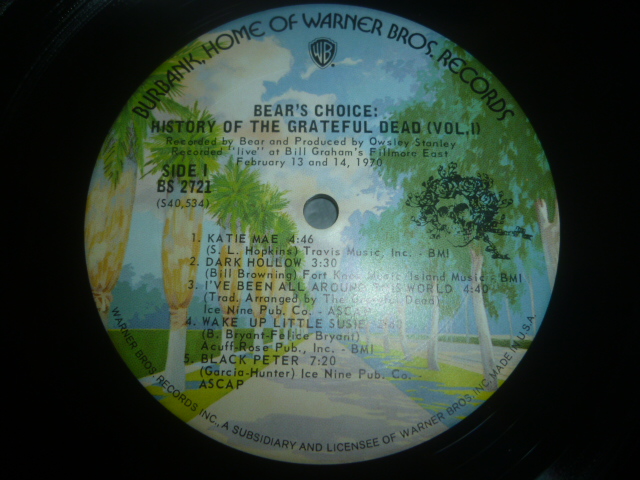 画像: GRATEFUL DEAD/BEAR'S CHOICE;  HISTORY OF THE GRATEFUL DEAD (VOL.1)