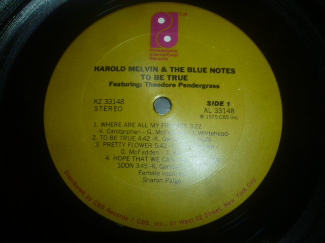 画像: HAROLD MELVIN & THE BLUE NOTES/TO BE TRUE