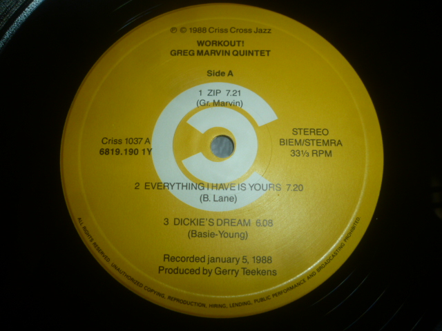 画像: GREG MARVIN QUINTET/WORKOUT!