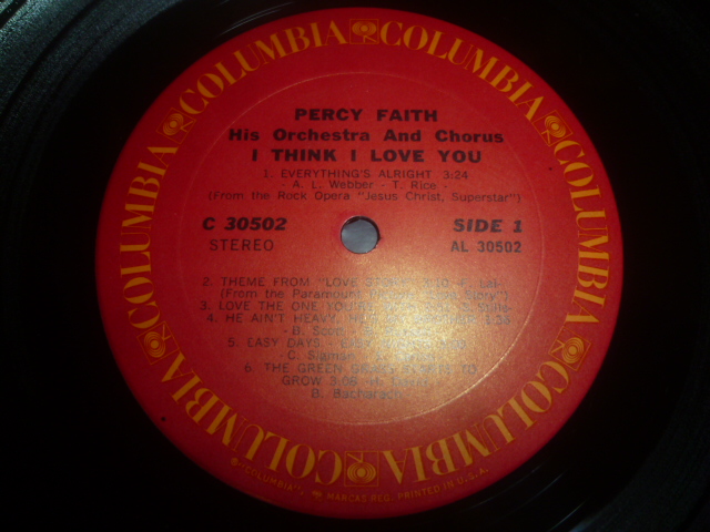 画像: PERCY FAITH/I THINK I LOVE YOU