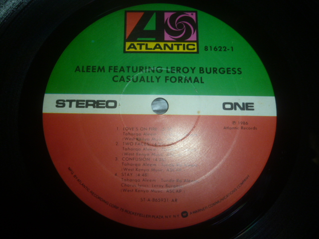 画像: ALEEM FEATURING LEROY BURGESS/CASUALLY FORMAL