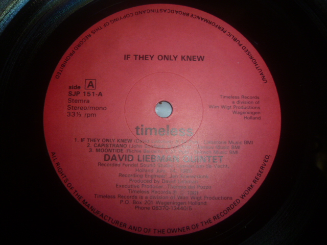 画像: DAVID LIEBMAN QUINTET/IF THEY ONLY KNEW