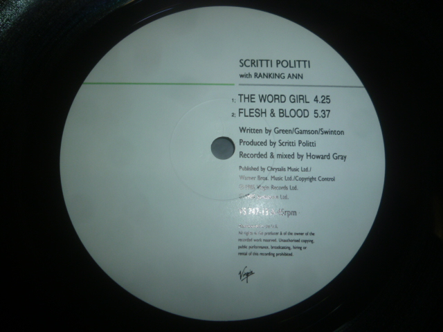 画像: SCRITTI POLITTI/THE WORD GIRL (12")