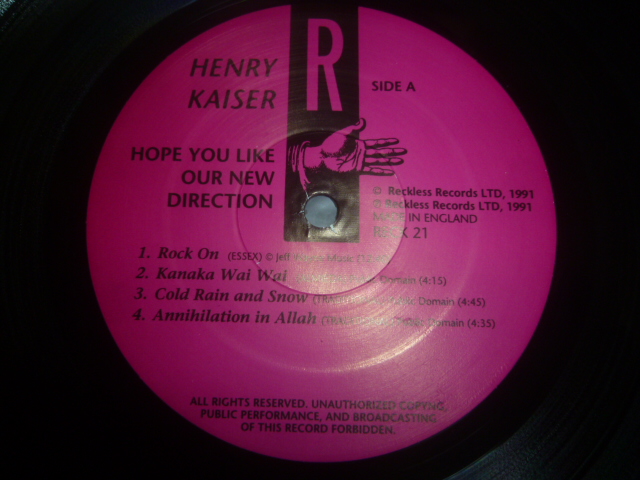 画像: HENRY KAISER/HOPE YOU LIKE OUR NEW DIRECTION