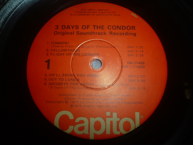 画像: OST/3 DAYS OF THE CONDOR