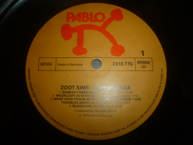 画像: ZOOT SIMS/SOPRANO SAX