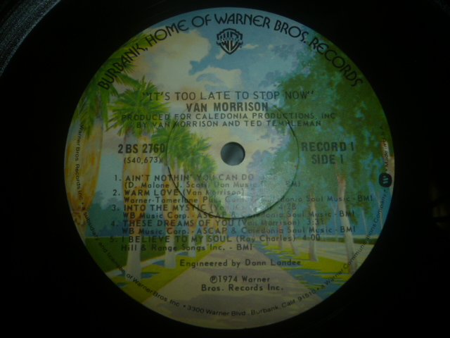 画像: VAN MORRISON/IT'S TOO LATO TO STOP NOW