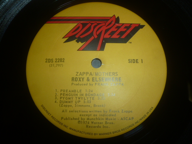画像: FRANK ZAPPA & MOTHERS/ROXY & ELSEWHERE